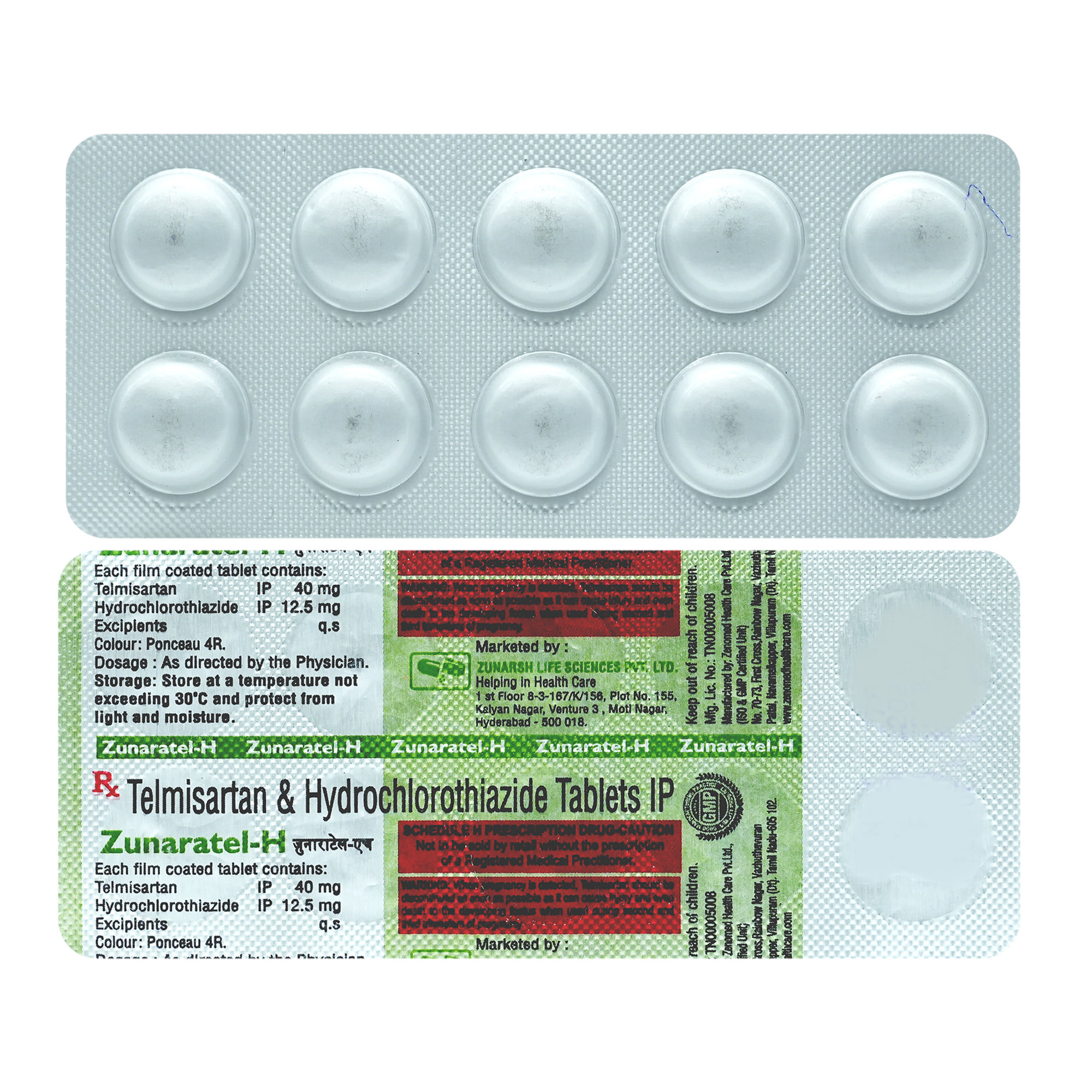 Zunaratel-H Tablet 10's, Pack of 10 TabletS Zunaratel-H Tablet 10's, Pack of 10 TabletS