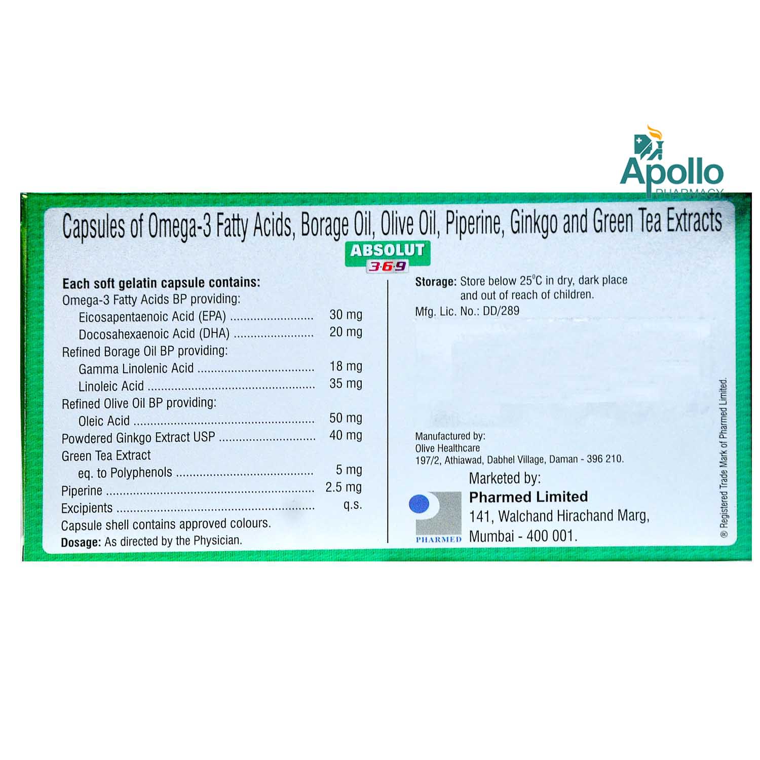 Absolut 3.6.9 Capsule 10's, Pack of 10 Absolut 3.6.9 Capsule 10's, Pack of 10