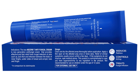 Abzorb T 1% New Cream 15 gm, Pack of 1 Cream Abzorb T 1% New Cream 15 gm, Pack of 1 Cream