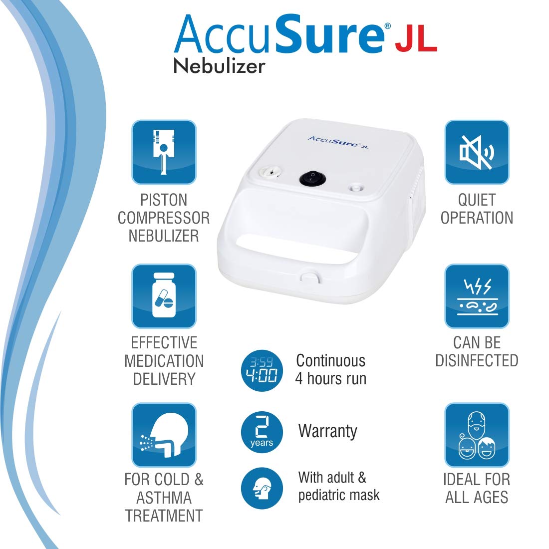 Accusure JL Nebulizer Device, 1 Count, Pack of 1 Accusure JL Nebulizer Device, 1 Count, Pack of 1