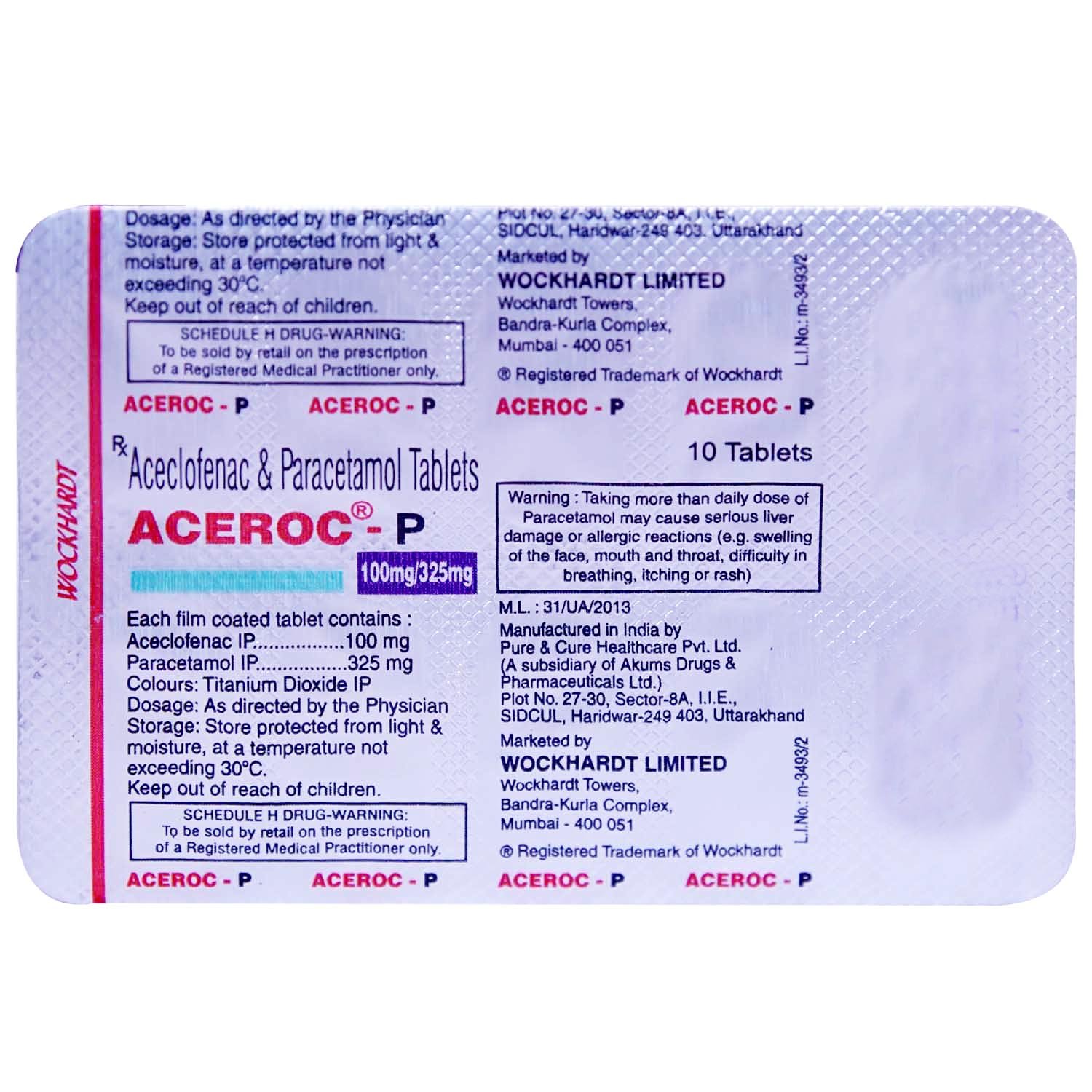 Aceroc-P Tablet 10's, Pack of 10 TabletS Aceroc-P Tablet 10's, Pack of 10 TabletS