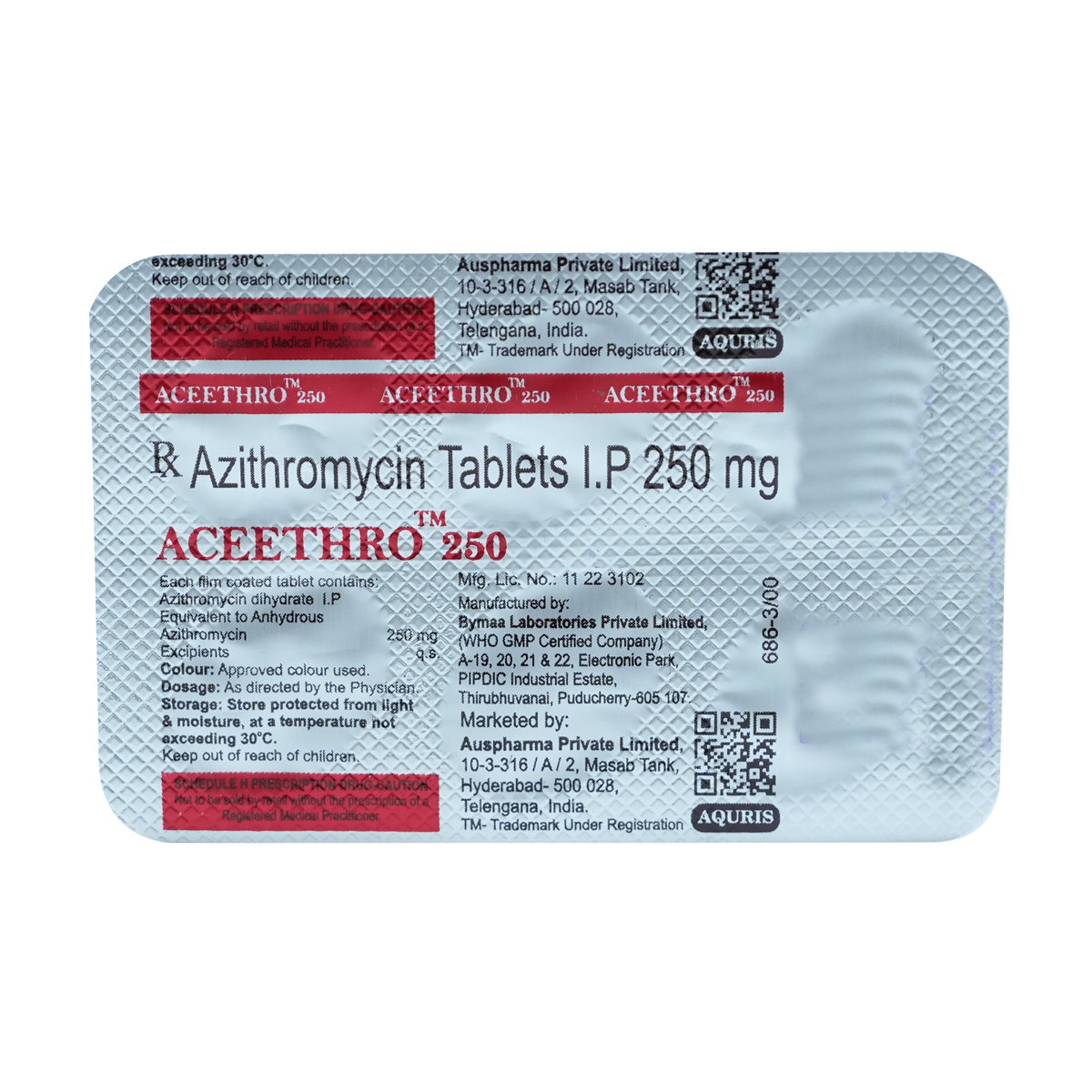 Aceethro 250 Tablet 6's, Pack of 6 TABLETS Aceethro 250 Tablet 6's, Pack of 6 TABLETS