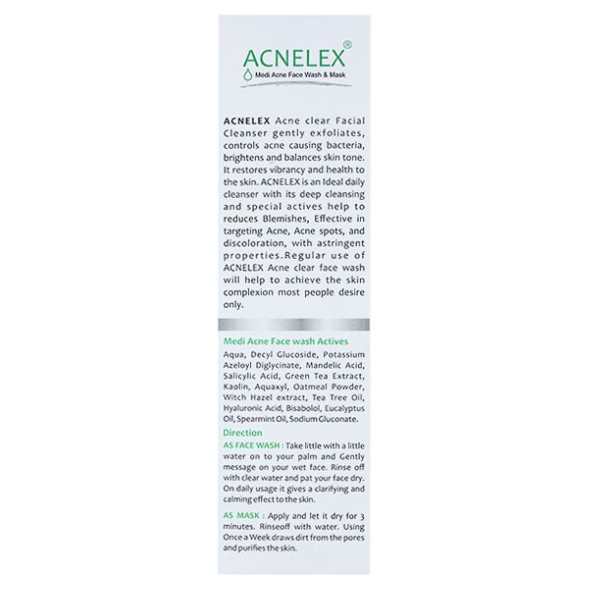 Acnelex Medi Acne Face Wash & Mask 100 gm, Pack of 1 Acnelex Medi Acne Face Wash & Mask 100 gm, Pack of 1