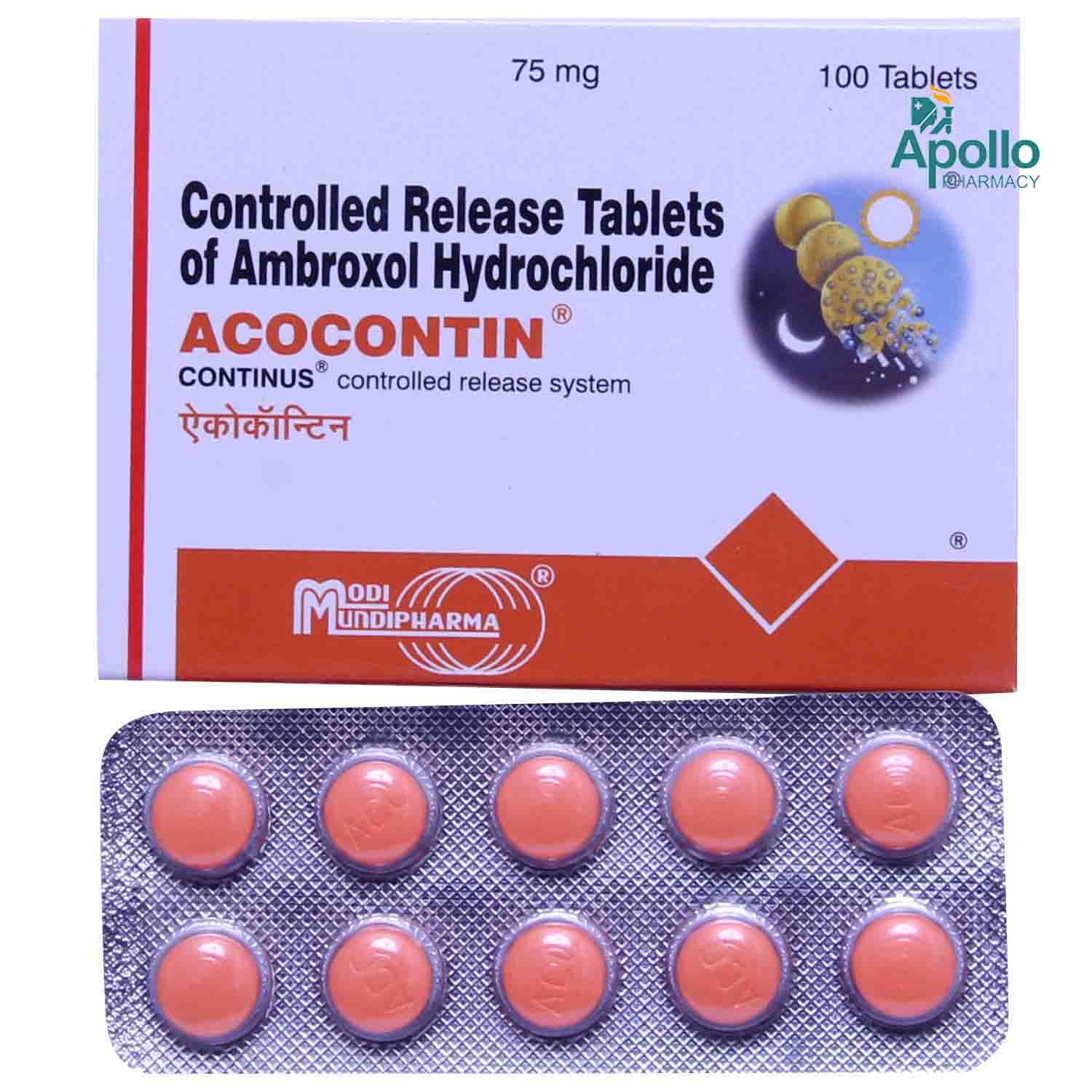 Acocontin Tablet 10's, Pack of 10 TABLETS Acocontin Tablet 10's, Pack of 10 TABLETS