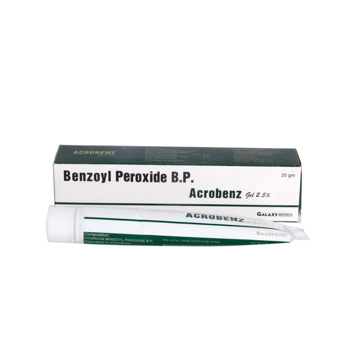 ACROBENZ 2.5% GEL 20GM, Pack of 1 Gel ACROBENZ 2.5% GEL 20GM, Pack of 1 Gel