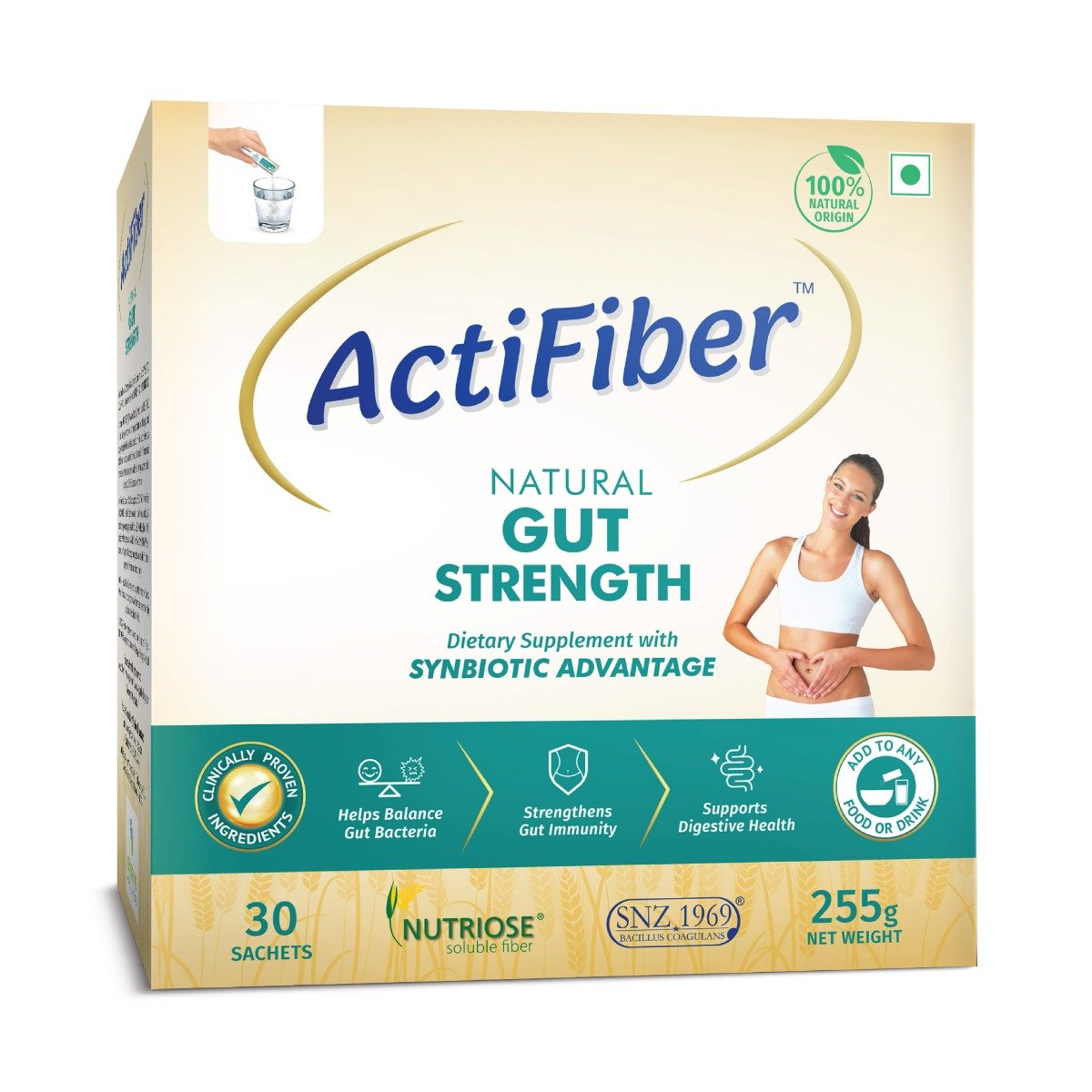 ActiFiber Natural Gut Strength, 255 gm (30 Sachets x 8.5 gm), Pack of 1 ActiFiber Natural Gut Strength, 255 gm (30 Sachets x 8.5 gm), Pack of 1