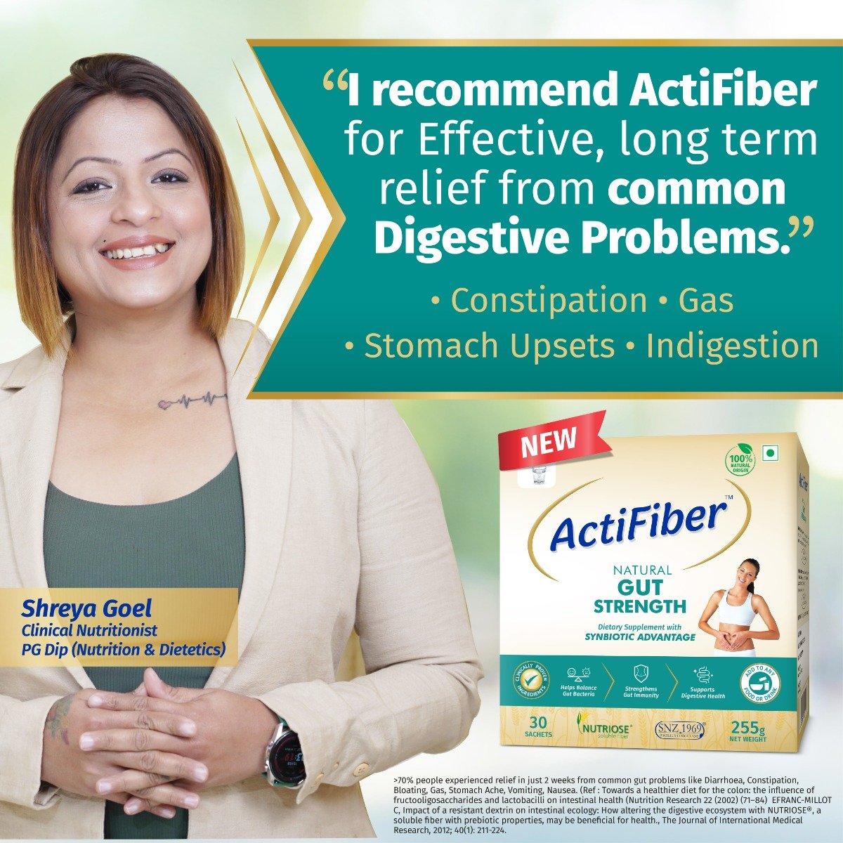 ActiFiber Natural Gut Strength, 255 gm (30 Sachets x 8.5 gm), Pack of 1 ActiFiber Natural Gut Strength, 255 gm (30 Sachets x 8.5 gm), Pack of 1