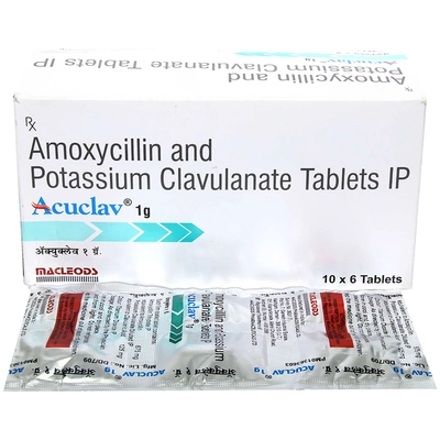 ACUCLAV TABLET 1GM, Pack of 6 TABLETS