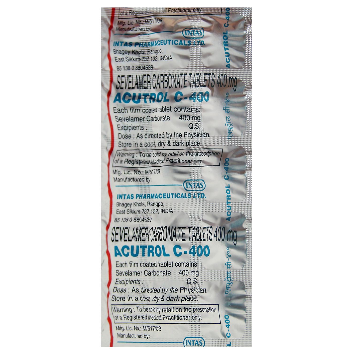 Acutrol C 400 Tablet 15's, Pack of 15 TABLETS Acutrol C 400 Tablet 15's, Pack of 15 TABLETS