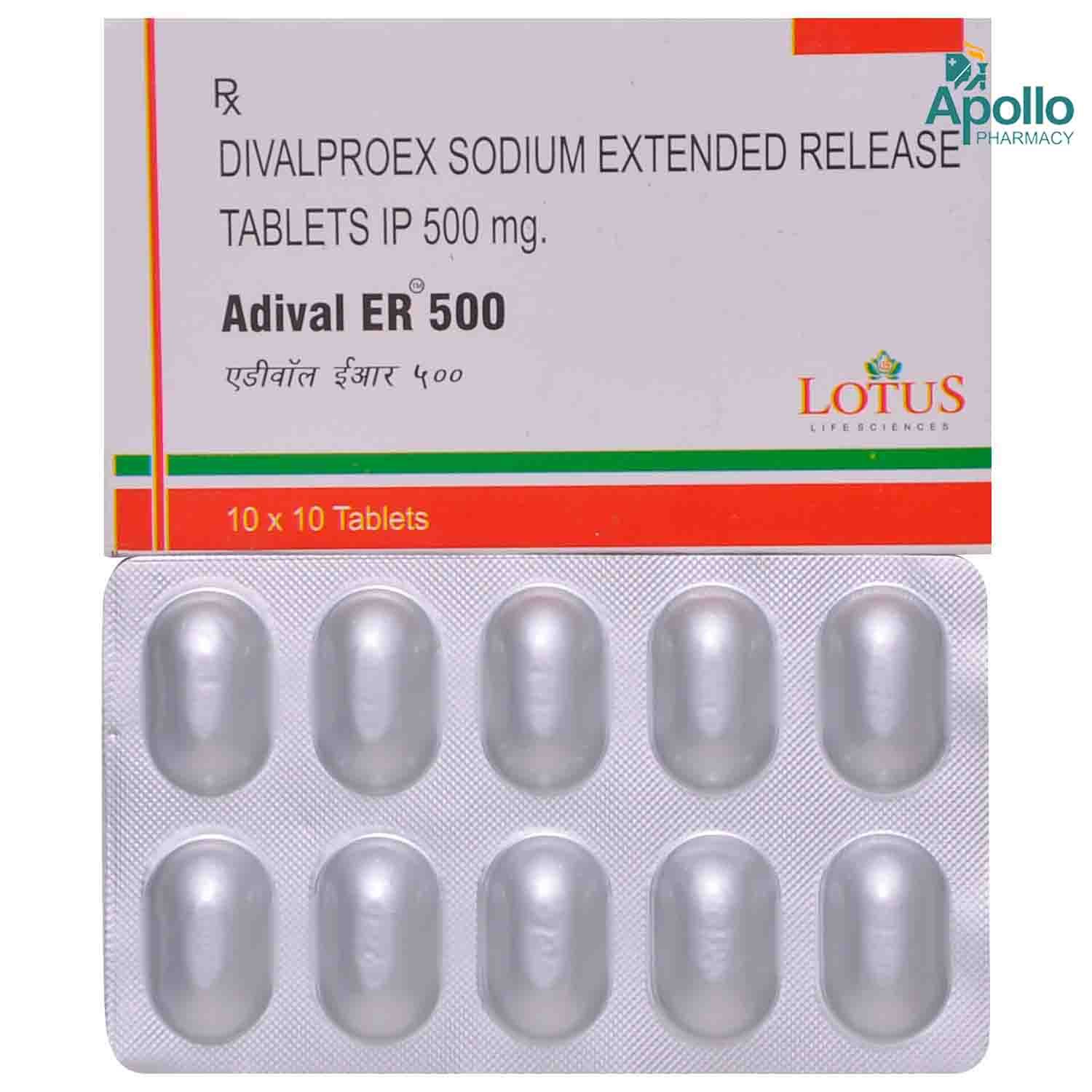 Buy ADIVAL ER 500MG TABLET Online