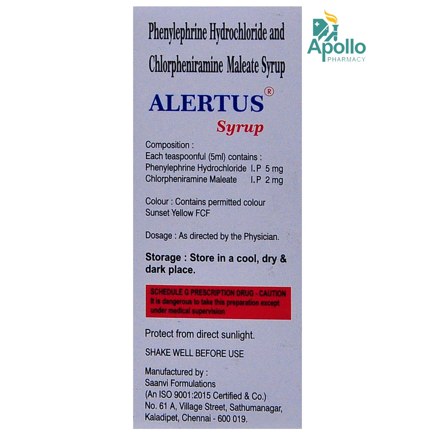 Alertus Syrup 60 ml, Pack of 1 Alertus Syrup 60 ml, Pack of 1