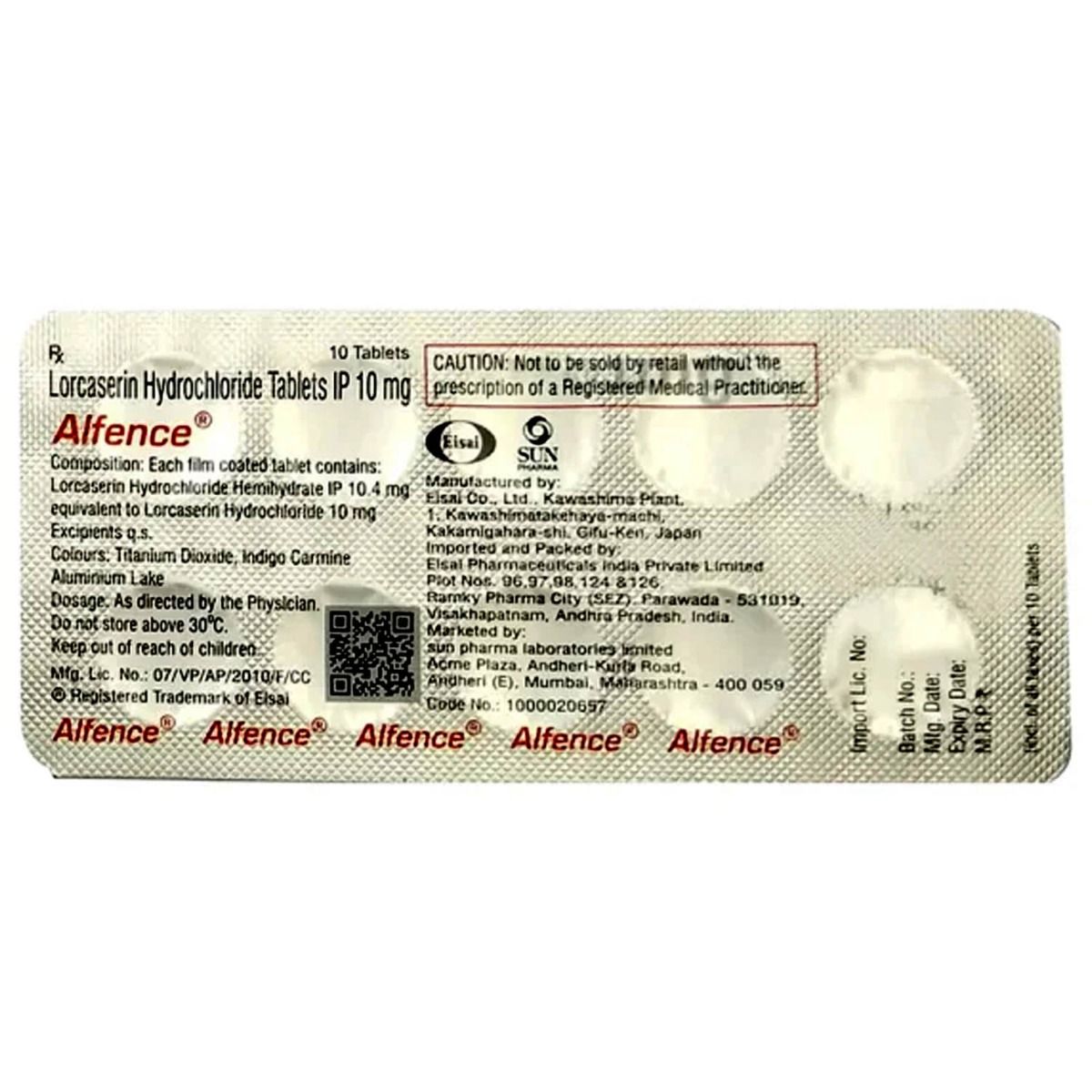 Buy Alfence Tablet 10's Online