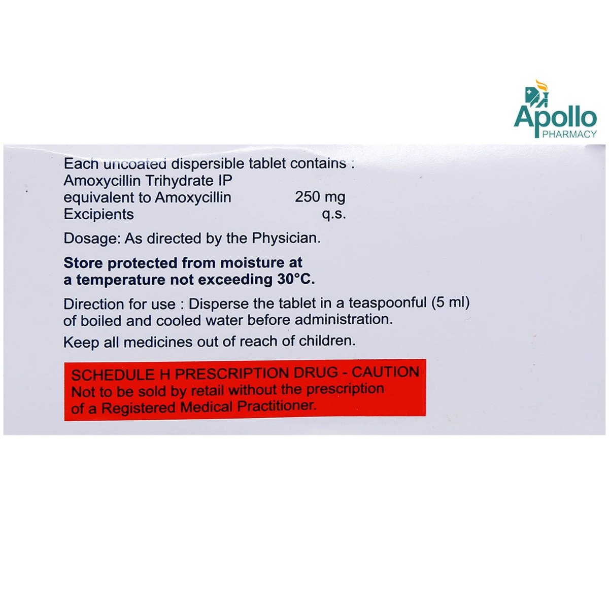 Almox DT 250 mg Tablet 10's, Pack of 10 TabletS Almox DT 250 mg Tablet 10's, Pack of 10 TabletS