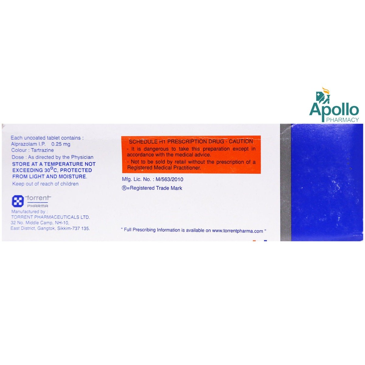 Alprax 0.25 Tablet 15's, Pack of 15 TABLETS Alprax 0.25 Tablet 15's, Pack of 15 TABLETS