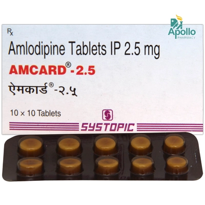 Amcard-2.5 Tablet 10's, Pack of 10 TABLETS