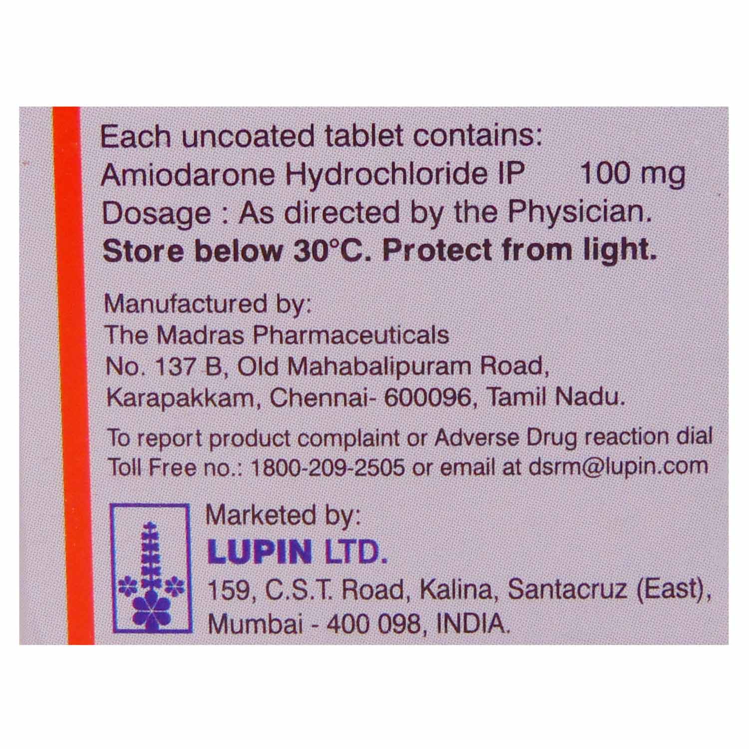 Amipace 100 Tablet 10's, Pack of 10 TABLETS Amipace 100 Tablet 10's, Pack of 10 TABLETS