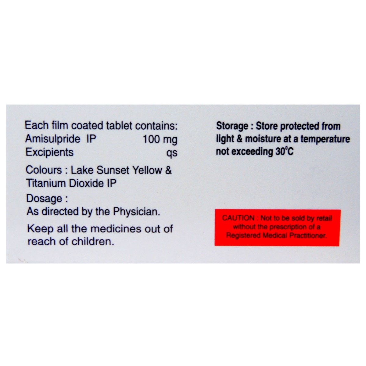 Amide-100 Tablet 10's, Pack of 10 TabletS Amide-100 Tablet 10's, Pack of 10 TabletS