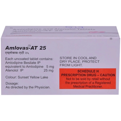 Amlovas-AT 25 Tablet 15's, Pack of 15 TABLETS