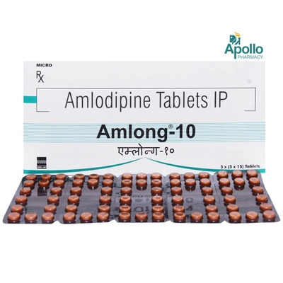 Amlong 10 Tablet 15's, Pack of 15 TABLETS