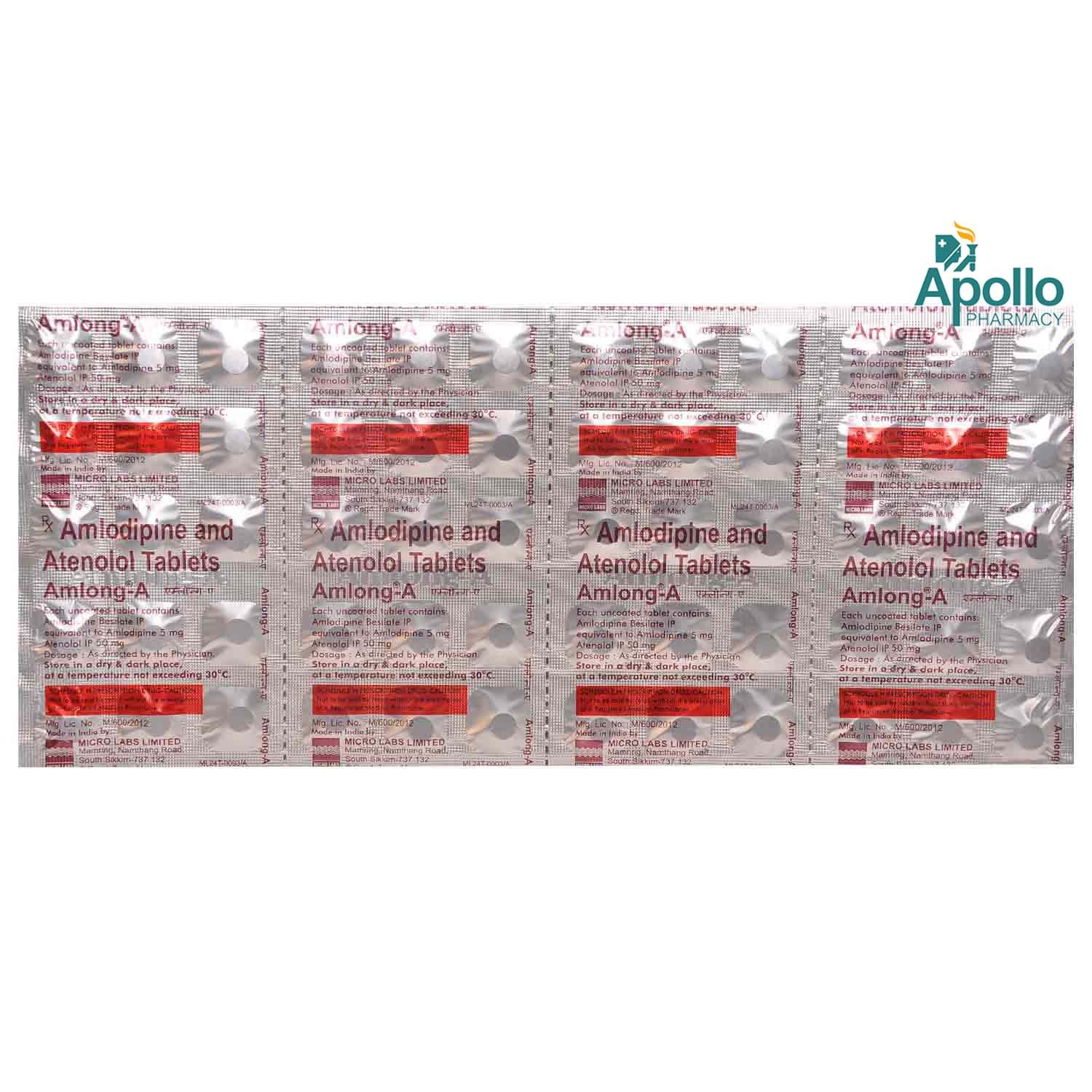 Amlong-A 5/50 Tablet 15's, Pack of 15 TABLETS Amlong-A 5/50 Tablet 15's, Pack of 15 TABLETS