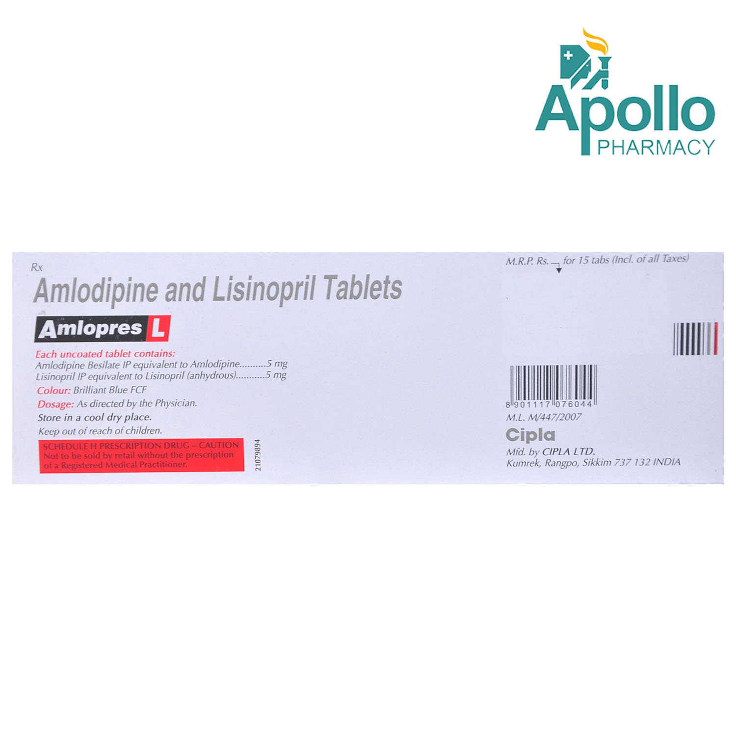 Amlopres L Tablet 15's, Pack of 15 TABLETS Amlopres L Tablet 15's, Pack of 15 TABLETS