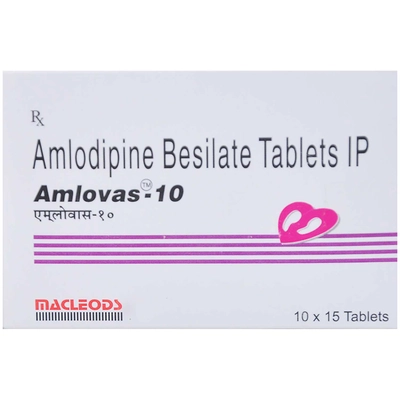 Amlovas 10 Tablet 15's, Pack of 15 TABLETS