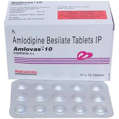 Amlovas 10 Tablet 15's, Pack of 15 TABLETS