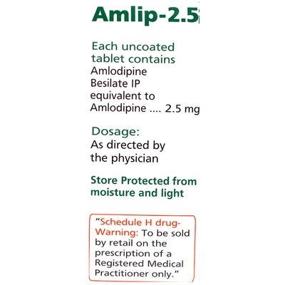 Amlip-2.5 Tablet 10's, Pack of 10 TABLETS