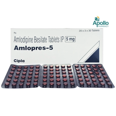 Amlopres-5 Tablet 30's, Pack of 30 TABLETS