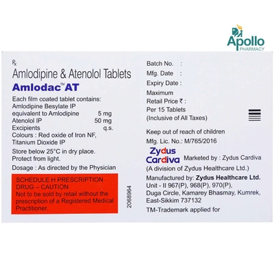 Amlodac AT Tablet 15's, Pack of 15 TABLETS