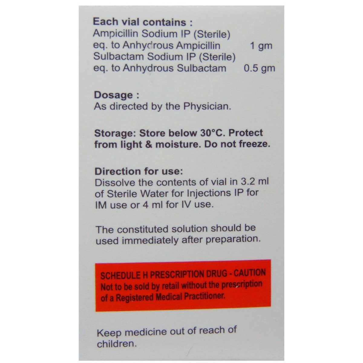 Ampitrust 1.5gm Injection 1's, Pack of 1 INJECTION Ampitrust 1.5gm Injection 1's, Pack of 1 INJECTION