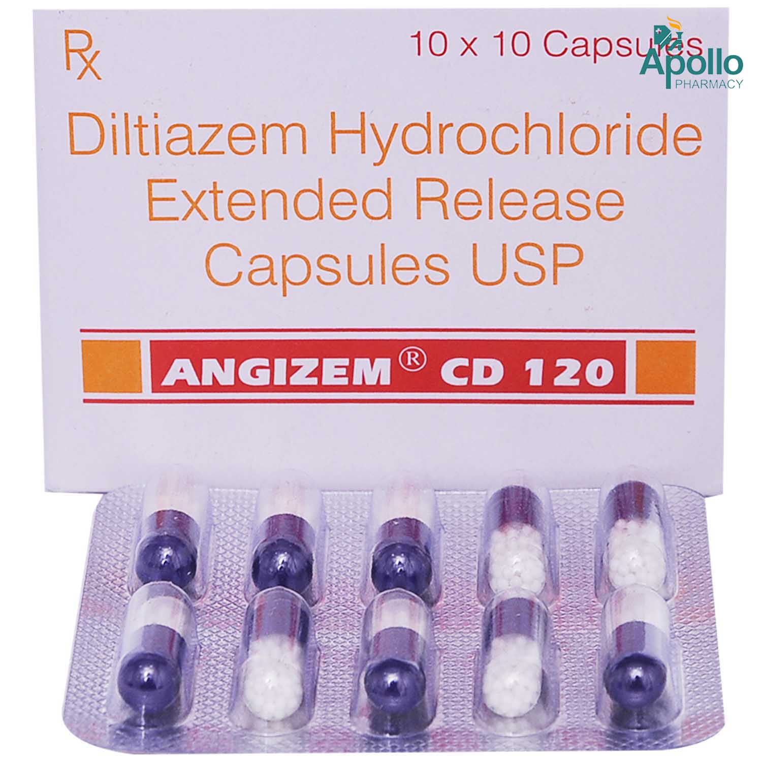 Angizem CD 120 Capsule 10's, Pack of 10 CAPSULES Angizem CD 120 Capsule 10's, Pack of 10 CAPSULES