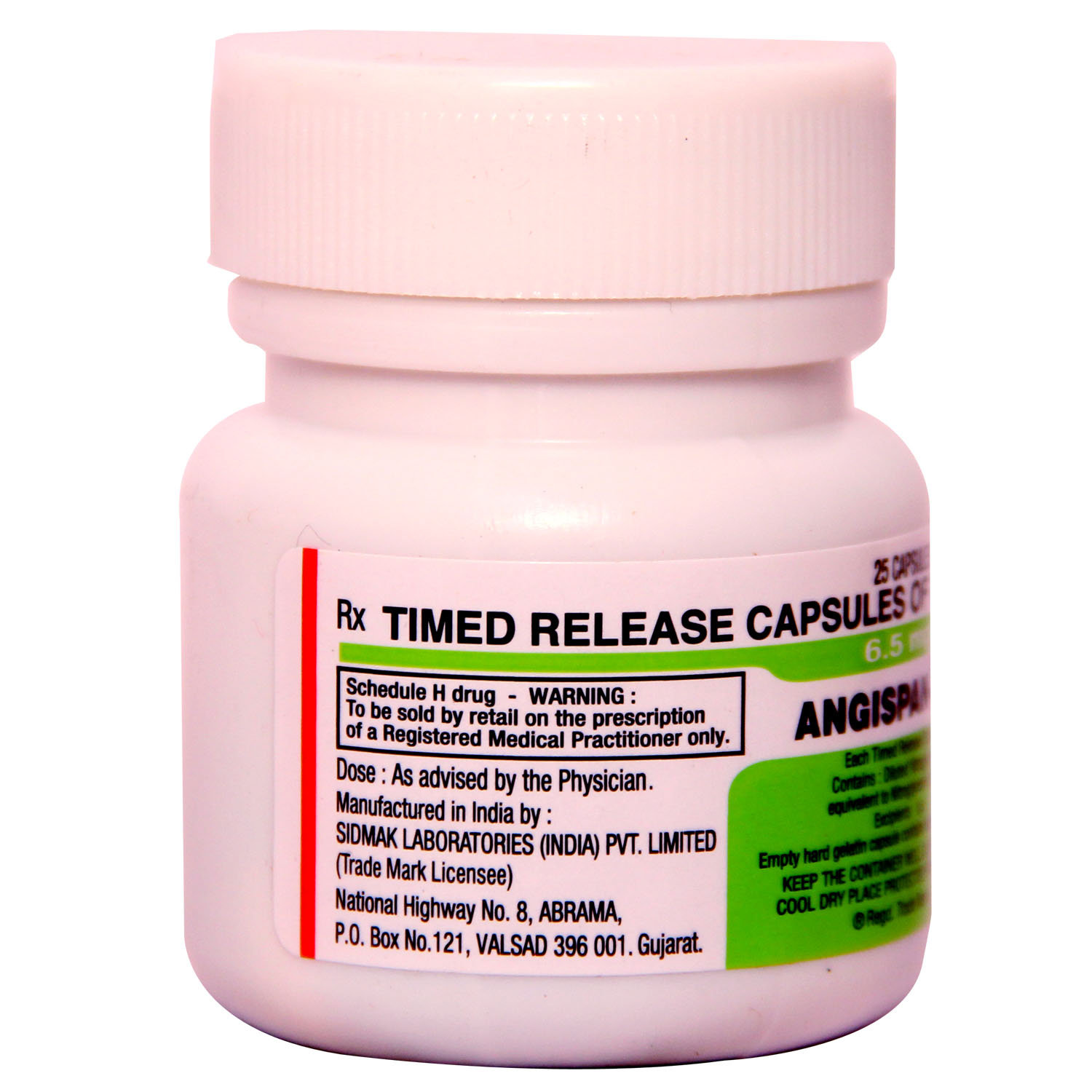 Angispan-TR 6.5 mg Capsule 25's, Pack of 1 CAPSULE Angispan-TR 6.5 mg Capsule 25's, Pack of 1 CAPSULE