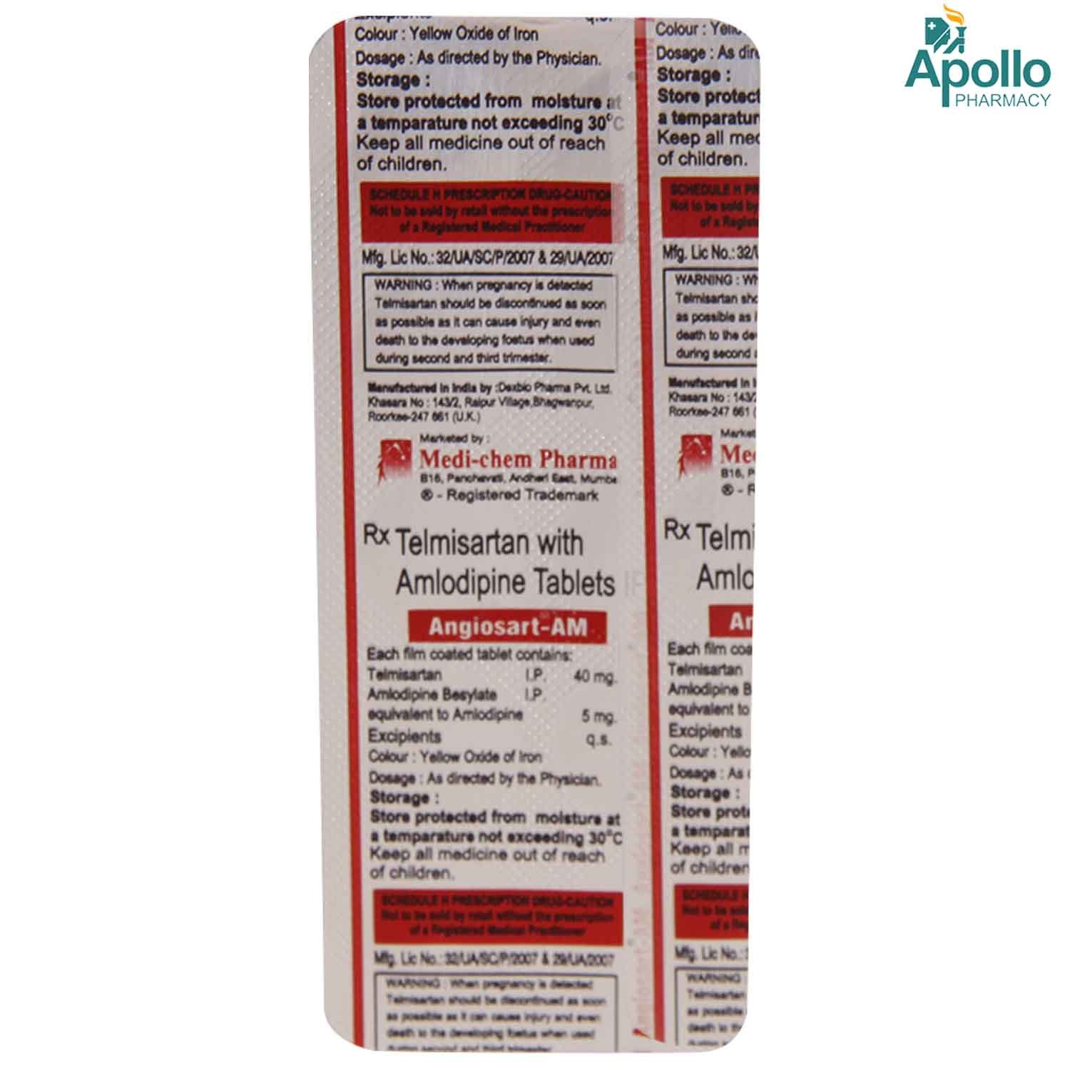 Angiosart AM Tablet 10's, Pack of 10 Angiosart AM Tablet 10's, Pack of 10