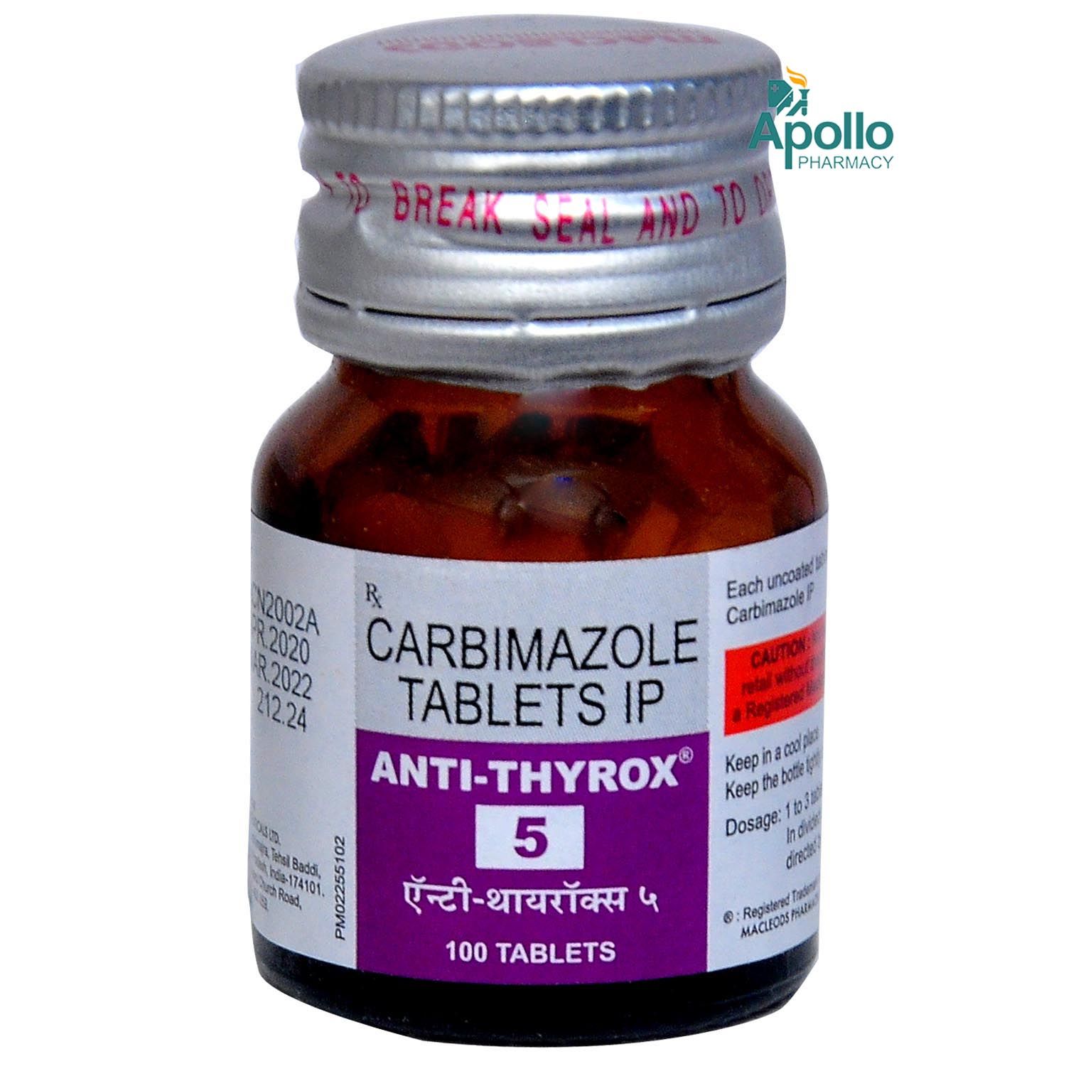 Buy Anti Thyrox 5 Tablet 100's Online