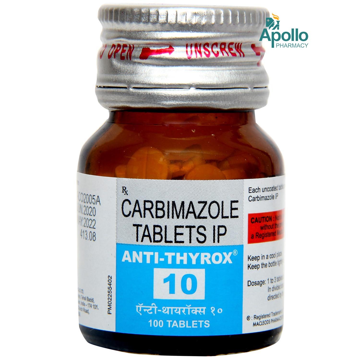 Anti Thyrox 10 Tablet 100's, Pack of 1 TABLET Anti Thyrox 10 Tablet 100's, Pack of 1 TABLET
