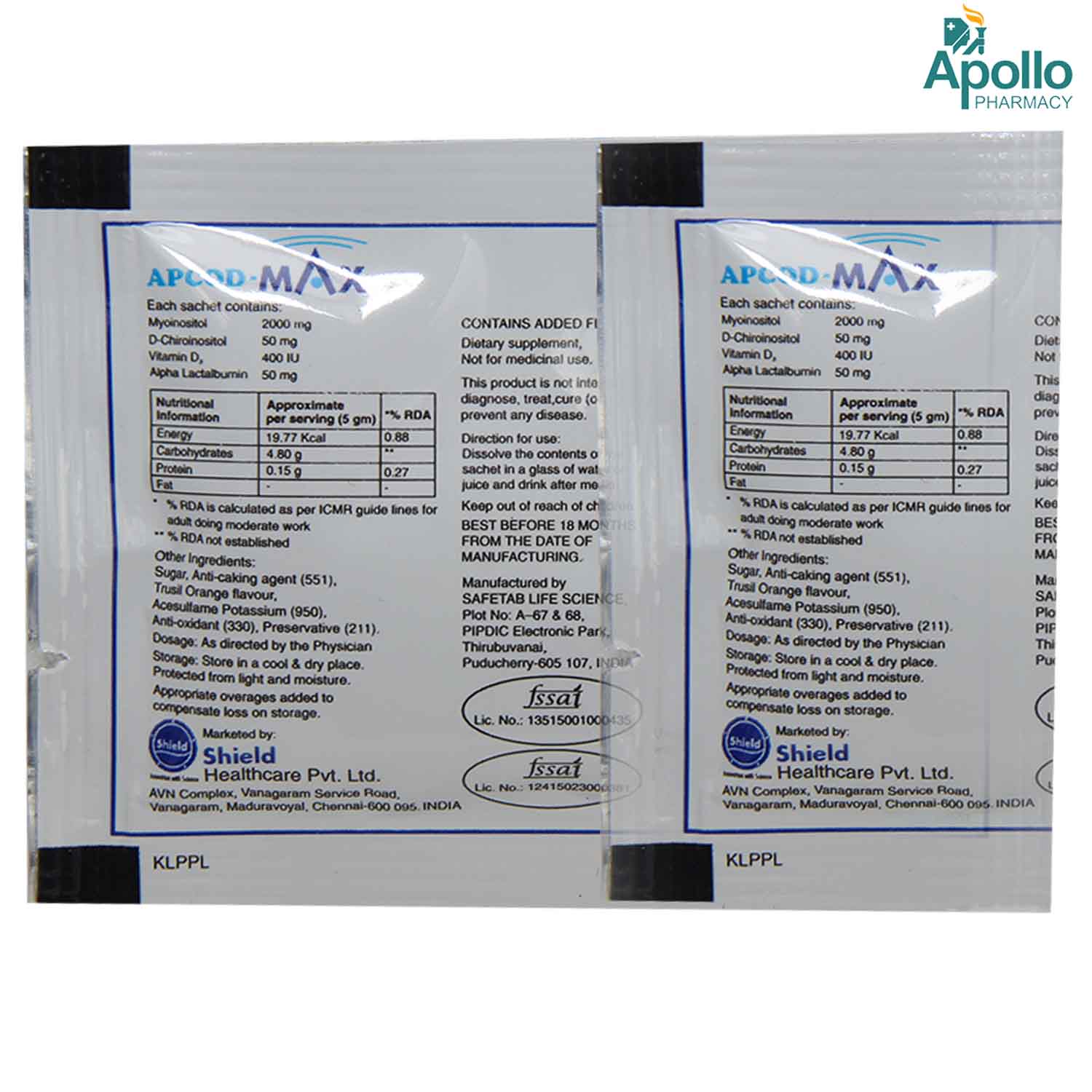 Apcod Max Sachet 5 gm, Pack of 1 GRANULES Apcod Max Sachet 5 gm, Pack of 1 GRANULES