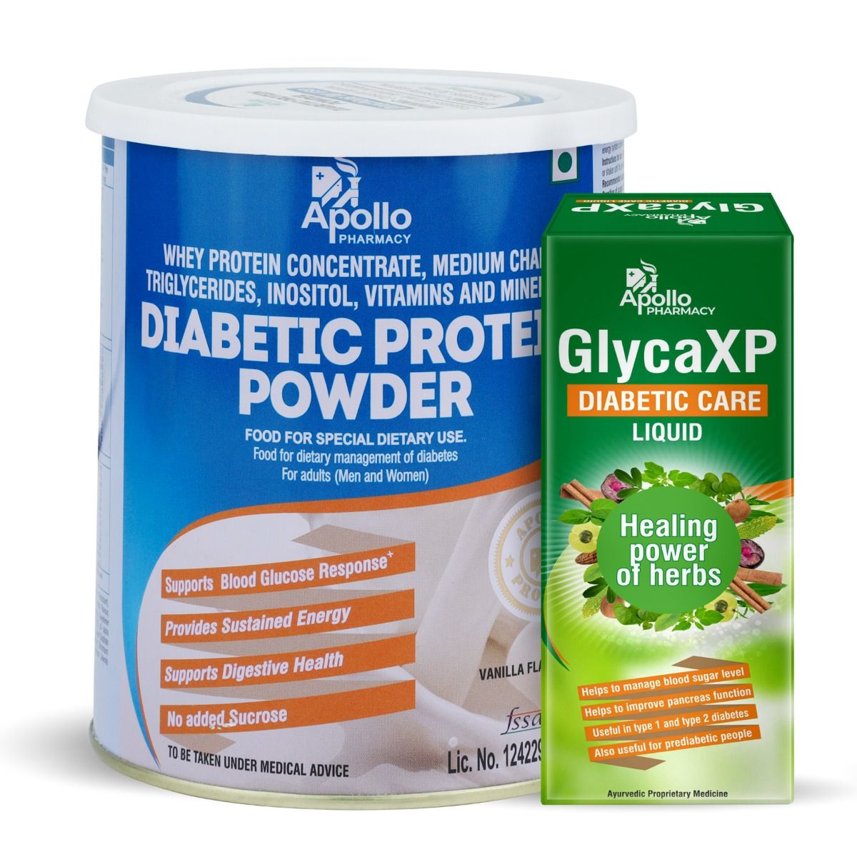 Buy Apollo Pharmacy Diabetic Vanilla Flavour Protein Powder, 400 gm Online