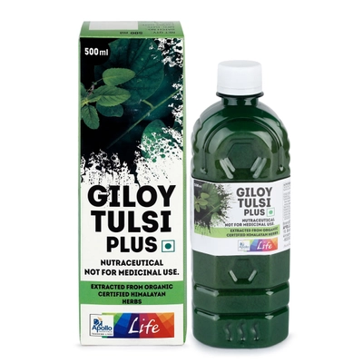 Apollo Life Giloy Tulsi Plus Juice, 500 ml, Pack of 1