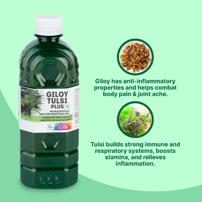 Apollo Life Giloy Tulsi Plus Juice, 500 ml, Pack of 1