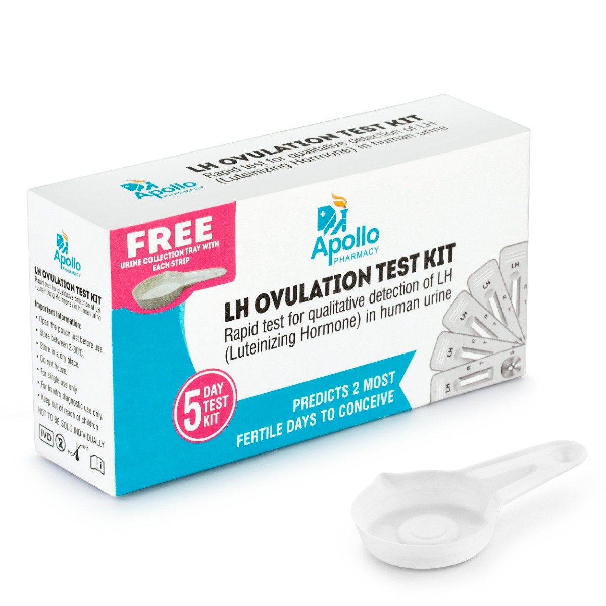 Apollo Pharmacy LH Ovulation 5 Day Test Kit, 1 Kit, Pack of 1 Apollo Pharmacy LH Ovulation 5 Day Test Kit, 1 Kit, Pack of 1