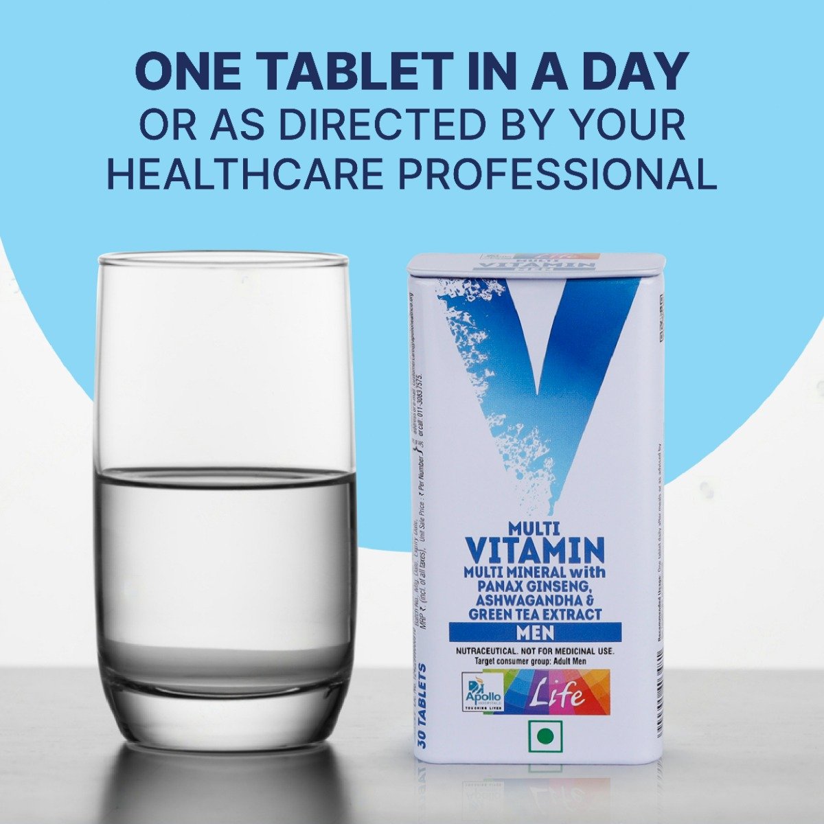 Apollo Life Multi Vitamin Tablet for Men, 30 Tablets, Pack of 1 Apollo Life Multi Vitamin Tablet for Men, 30 Tablets, Pack of 1
