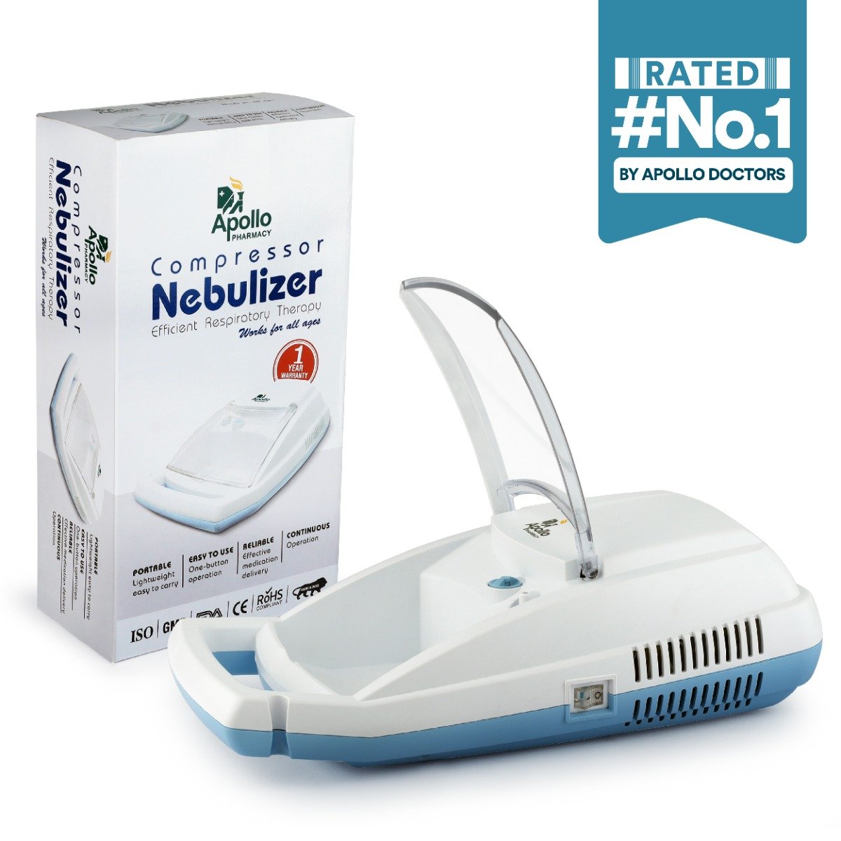 Apollo Pharmacy Compressor Nebulizer, 1 Count, Pack of 1 Apollo Pharmacy Compressor Nebulizer, 1 Count, Pack of 1