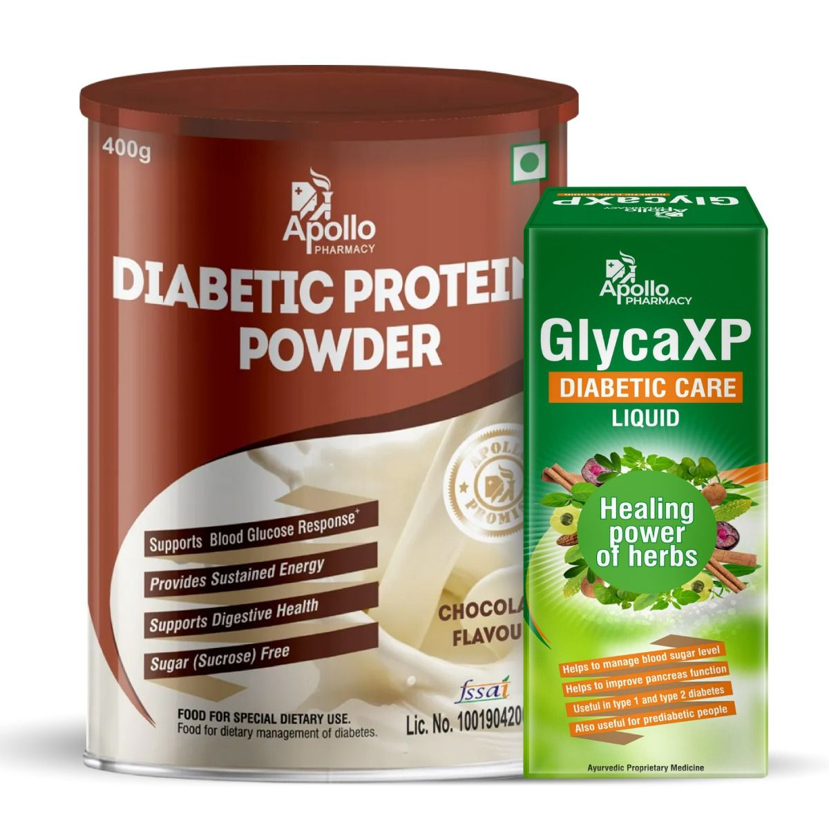 Buy Apollo Pharmacy Diabetic Protein Chocolate Flavour Powder, 400 gm Online