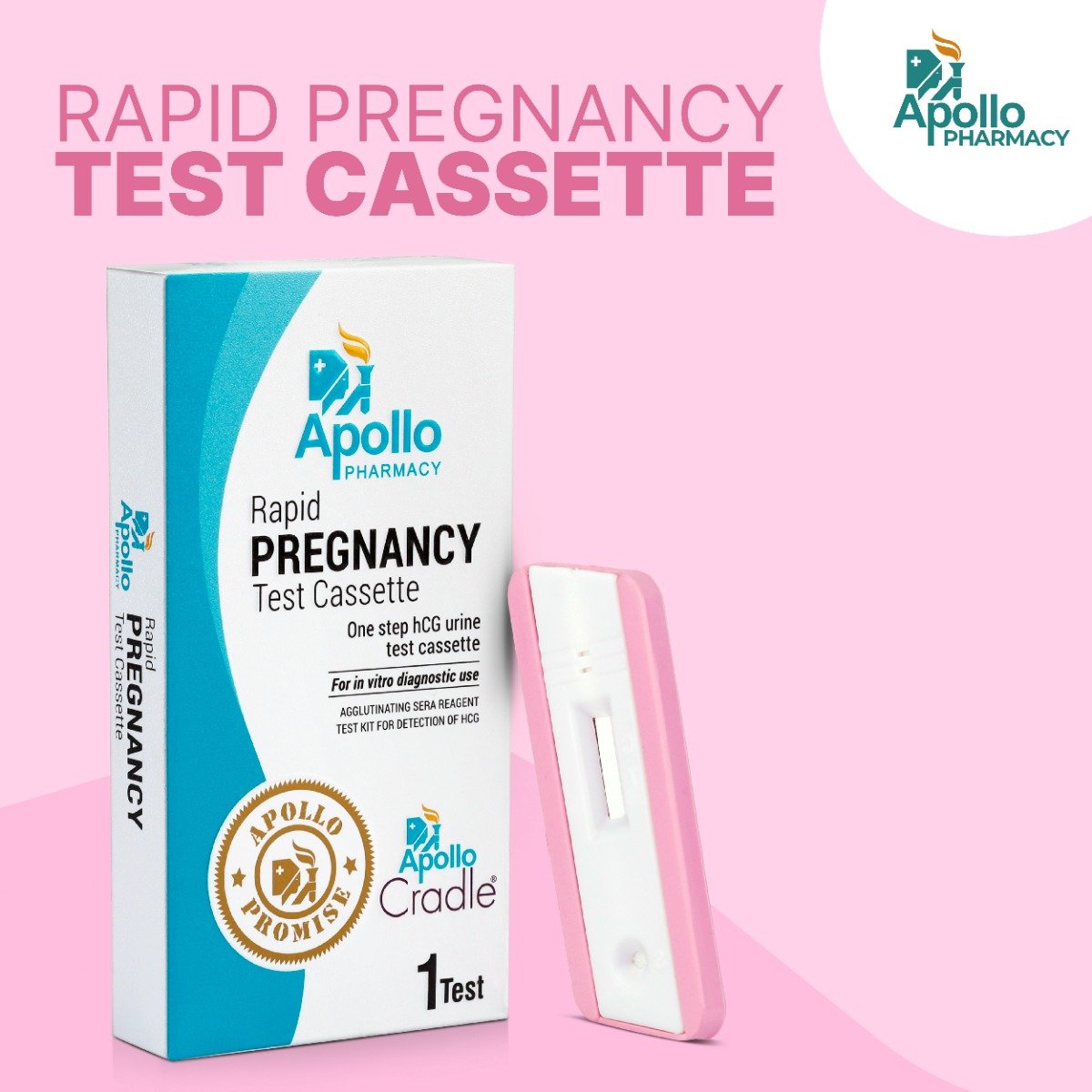 Apollo Pharmacy Rapid Pregnancy Test Cassette, 1 Count, Pack of 1 Apollo Pharmacy Rapid Pregnancy Test Cassette, 1 Count, Pack of 1