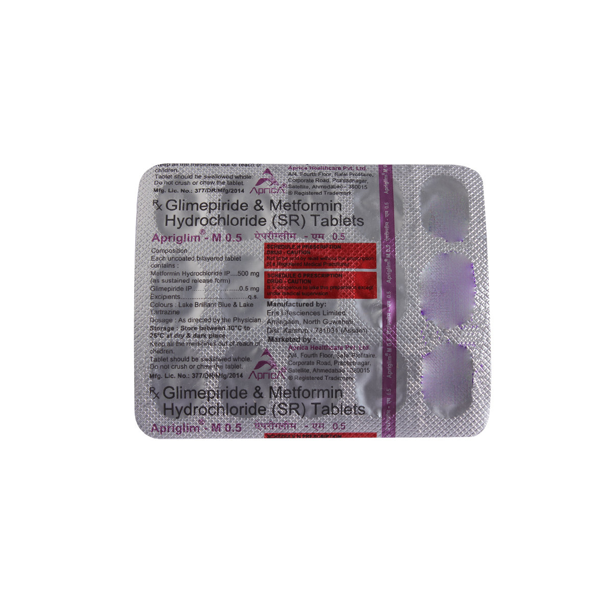 Apriglim-M 0.5 Tablet 15's, Pack of 15 TabletS Apriglim-M 0.5 Tablet 15's, Pack of 15 TabletS