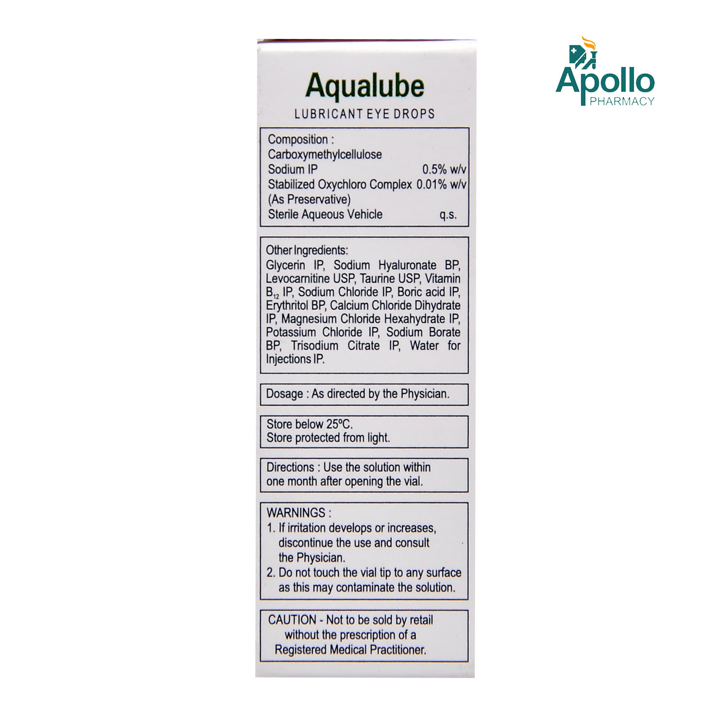Aqualube Eye Drops 10 ml, Pack of 1 OPTHALMIC DROPS Aqualube Eye Drops 10 ml, Pack of 1 OPTHALMIC DROPS