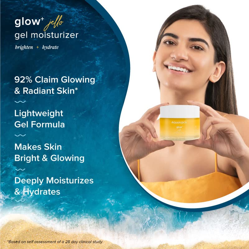Aqualogica Glow+ Jello Moisturizer 50 gm | Vitamin C & Papaya for Illuminating Moisturization & Skin Hydration | Non Sticky | Light Weight Formula | Deeply Moisturies & Hydrates Skin | For All Skin Type, Pack of 1 Aqualogica Glow+ Jello Moisturizer 50 gm | Vitamin C & Papaya for Illuminating Moisturization & Skin Hydration | Non Sticky | Light Weight Formula | Deeply Moisturies & Hydrates Skin | For All Skin Type, Pack of 1