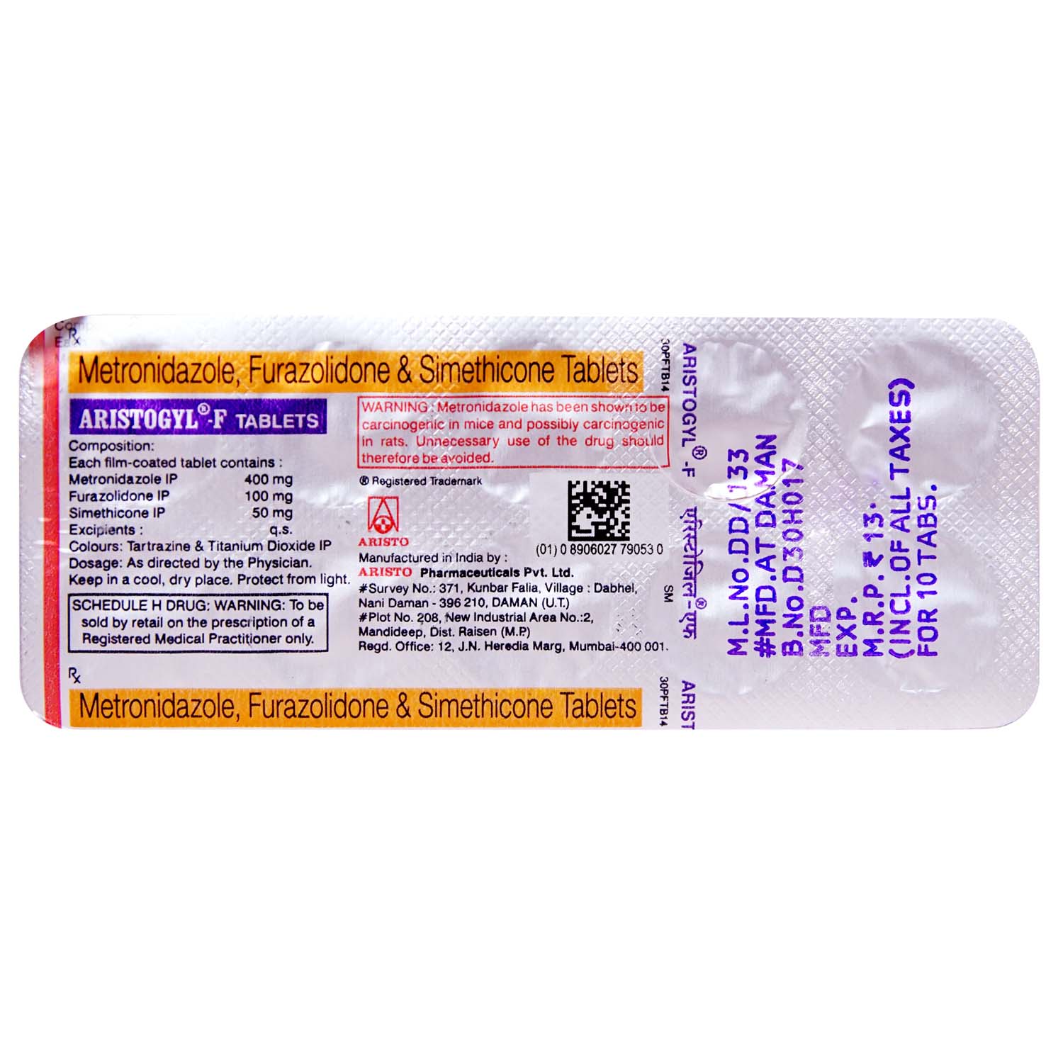 ARISTOGYL F TABLET, Pack of 10 TABLETS ARISTOGYL F TABLET, Pack of 10 TABLETS