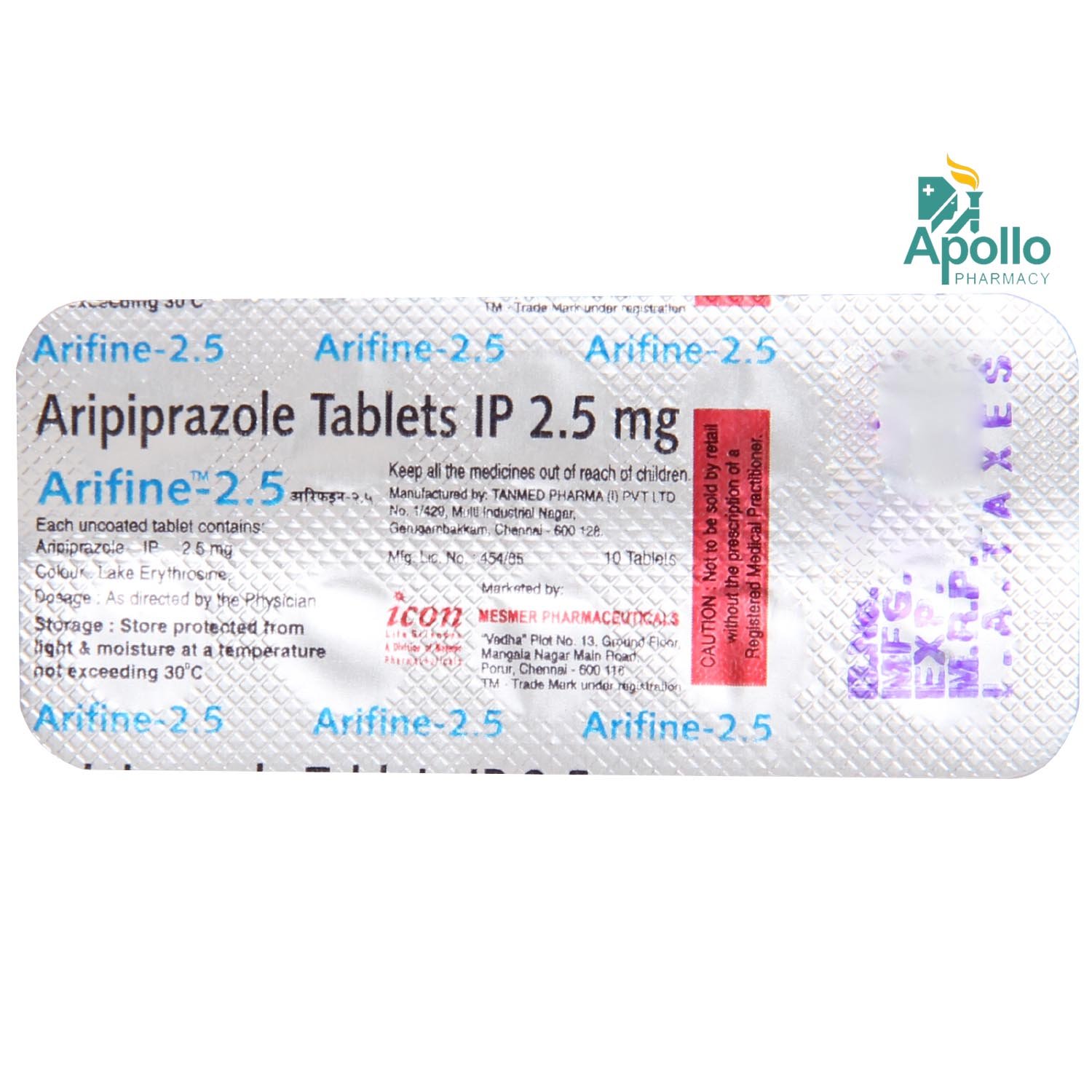 Arifine-2.5 Tablet 10's, Pack of 10 TABLETS Arifine-2.5 Tablet 10's, Pack of 10 TABLETS